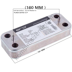 Plaka Eşanjör 12P - Airfel Baymak Eko-5 (160mm Düz) Hrale
