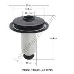 Wilo 15/5 Sirkülasyon Pompa Motoru Içi - Rotor Dar Çanak 35mm Duca